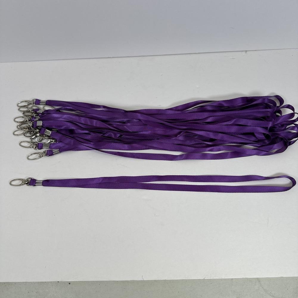 20 Pcs Lanyards Purple Lanyard for Id Badges Nylon Lanyard Bulk Clip Swivel Hook